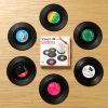 6pcs Coasters With Gift Box; Vinyl Record Coasters For Drinks Novelty ; Funny Absorbent Retro Style Home Decor; Hot Coffee Cup Placement
