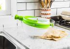 Spina | Easy-To-Use Salad Spinner  Lettuce Spinner | Colander with Collapsible Handle |  Green