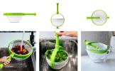 Spina | Easy-To-Use Salad Spinner  Lettuce Spinner | Colander with Collapsible Handle |  Green
