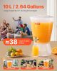 Drink Dispenser 2.64 Gal Beverage Dispenser for Parties Plastic with Spigot