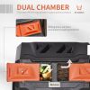 Tumbling Compost Bin Outdoor 360° Dual Chamber Rotating Composter 43 Gallon, Orange
