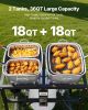 18QTx2 Outdoor Propane Deep Fryer Commercial Cooker Cart with Wheel Two Tank