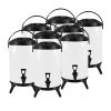 SOGA 8X 8L Stainless Steel Insulated Milk Tea Barrel Hot and Cold Beverage Dispenser Container with Faucet White