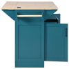 K&K 55.7'' Large Kitchen Island with 2 Drop Leaf,, Rolling Kitchen Cart on 5 Wheels with Power Outlet