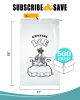 Pack of 500 Drawstring Ice Bags 11 x 18. Crystal Ice Printed Bags 11x18. Thickness 1.5 mil. 8 lbs. BPA Free Food Grade Safe Metallocene Ice Bags