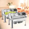 SOGA 2X 9L Stainless Steel Full Size Roll Top Chafing Dish Food Warmer