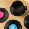 6pcs Coasters With Gift Box; Vinyl Record Coasters For Drinks Novelty ; Funny Absorbent Retro Style Home Decor; Hot Coffee Cup Placement