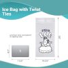 Pack of 500 Wicket Ice Bags 14.25 x 28 + 4. Twist Ties Polar Bear Printed Icebags 20 lbs with Plastic Wickets. Thickness 1.75 mil. BPA Free Food Grade