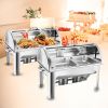 SOGA 2X 4.5L Dual Tray Stainless Steel Roll Top Chafing Dish Food Warmer