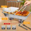42Pcs Disposable Chafing Dish Buffet Kit - Heat-Resistant Aluminum Foil Pans, Iron Stands & Sturdy Utensils - Long-Lasting Warmth - Ideal for Catering