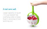 Spina | Easy-To-Use Salad Spinner  Lettuce Spinner | Colander with Collapsible Handle |  Green