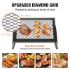 Folding bonfire barbecue grill, heavy-duty steel mesh grille, 18-inch portable camping grille above the fire pit