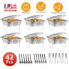 42Pcs Disposable Chafing Dish Buffet Kit - Heat-Resistant Aluminum Foil Pans, Iron Stands & Sturdy Utensils - Long-Lasting Warmth - Ideal for Catering