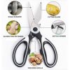 Heavy Duty Ultra Sharp Kitchen Shears with Cover, Stainless Steel Kitchen Scissor with Beer Bottle Opener, Fish Scale Remover and Nut