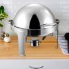 SOGA 2X 6L Stainless Steel Chafing Food Warmer Catering Dish Round Roll Top