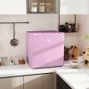 HOMCOM 1.1 Cu.Ft Countertop Mini Freezer, Compact Upright Freezer with Removable Shelves, Pink