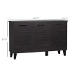 HOMCOM Buffet Cabinet Kitchen Sideboard Coffee Bar Dark Walnut Adjustable Shelf Dining Room