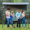 Outsunny 7FT Grill Gazebo BBQ Canopy with Sun Shade Panel Side Awning, 2 Exterior Serving Shelves, 5 Hooks for Patio Lawn Backyard