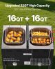16QTx2 Outdoor Propane Deep Fryer Commercial Free Standing Cooker Two Tank