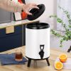 SOGA 12L Stainless Steel Insulated Milk Tea Barrel Hot and Cold Beverage Dispenser Container with Faucet White