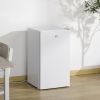 HOMCOM 3.2 Cu.Ft Mini Fridge with Freezer, Compact Refrigerator with Adjustable Shelf, Mechanical Thermostat, Reversible Door, White