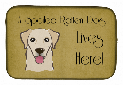Spoiled Dog Lives Here Dish Drying Mat (Color: Golden Retriever - Shorthair, size: 14 x 21)