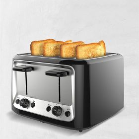 Home Automatic Multifunctional Toaster Four Slot Export (Option: Black-AU)