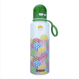 Golf Pattern Straw Lid Water Bottle; Flip & Sip Double Stainless Steel Thermal Insulation; Sports Bottle; Outdoor Mug (Capacity: 42 OZ)