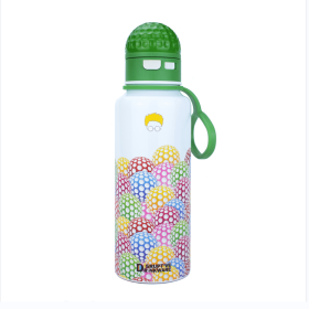 Golf Pattern Straw Lid Water Bottle; Flip & Sip Double Stainless Steel Thermal Insulation; Sports Bottle; Outdoor Mug (Capacity: 34 OZ)