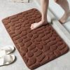 Memory Foam Bath Rug, Cobblestone Embossed Bathroom Mat, Rapid Water Absorbent And Washable, Non-Slip, Thick, Soft And Comfortable
