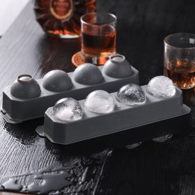 1pc Round Ice Cube Trays, Ice Ball Cube Mold Trays, Ice Making Trays For Home (Color: Gray)
