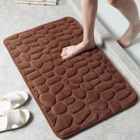 Memory Foam Bath Rug, Cobblestone Embossed Bathroom Mat, Rapid Water Absorbent And Washable, Non-Slip, Thick, Soft And Comfortable (Color: Coffee, size: 40*60cm)