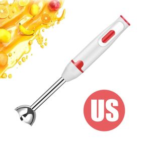 Hand Stick Handheld Immersion Blender Stick Grinder Electric Machine Mixer (Ships From: China, Color: Red US Plug)