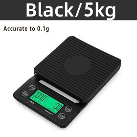 3kg/0.1g Digital kitchen Weight Grams Electronic High Precision Coffee Scale (Ships From: China, Color: Black 5kg 0.1g)