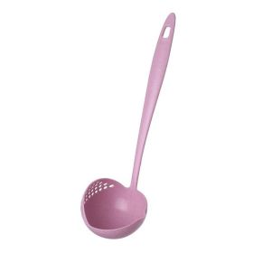 2 In 1 Filter Spoon Soup Spoon Large Spoon Hot Pot Spoon (Color: Pink)