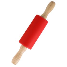 Small Silicone Rolling Pin (Color: Red)