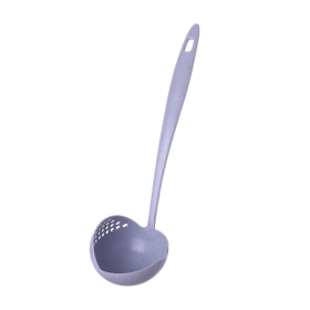 1pc 2 In 1 Filter Spoon Soup Spoon Leak Spoon Long Handle Plastic Large Spoon Hot Pot Spoon Eco-Friendly Kitchen Utensil (Color: Blue)