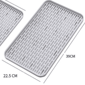 Double Layer Drainer Tray Dish Drying Rack Tray Fruit Vegetable Water Drain Rack (size: large)