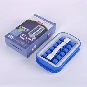 1pc 18 Grids Ice Ball Maker; Reusable Ice Cube Mold; Silicone Ice Cube Tray; Kitchen Bar Accessories Gadgets (Color: Blue)