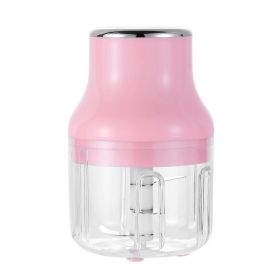 1pc Household Small Electric Garlic Masher; Garlic Chopper; Wireless Vegetable Mincer; Portable Mini Food Processor; Kitchen Gadgets (Color: Pink)