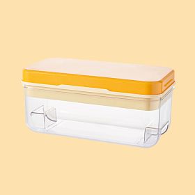 1pc Ice Cube Tray Mold With Lid And Bin; 32-cell Ice Cubes Mold; Ice Tray For Freezer; Ice Freezer Container; Spill-Resistant Removable Lid & Ice Scoo (Color: Yellow)