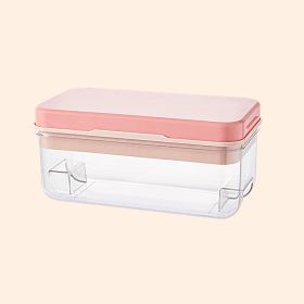 1pc Ice Cube Tray Mold With Lid And Bin; 32-cell Ice Cubes Mold; Ice Tray For Freezer; Ice Freezer Container; Spill-Resistant Removable Lid & Ice Scoo (Color: Pink)