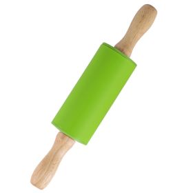 Small Silicone Rolling Pin (Color: Green)