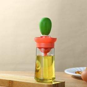 Kitchen Oil Dispenser  Bottle With Brush 2 In 1 Silicone Basting Brush (Color: Green)