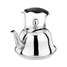 2L Whistling Kettle For Gas Stove Induction Cooker Stainless Steel Tea Kettle (Color: Light)