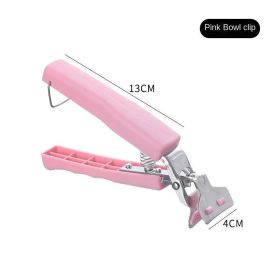 1pc Stainless Steel Gripper Clip; Bowl Plate Pot Pan Dish Clip; Foldable Anti-scalding Tray-lifter Pot Holder Kitchen Tool (Color: Pink - Take Bowl Clip)