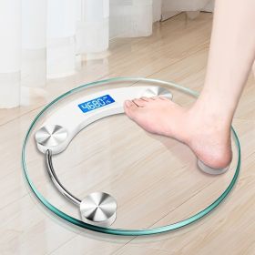 Transparent Bathroom Scales LCD Electronic Digital Smart Scale Floor Scales (Color: White)