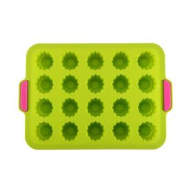 20 Cavity Jelly Tray; Food Grade Nonstick Silicone Mold; Pudding Fruit Ice Cube Mold; Kitchen Cooking Tools (Color: Green)