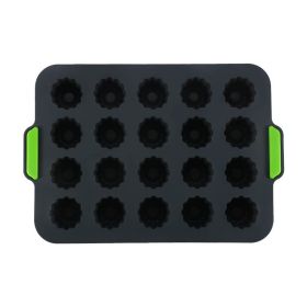 20 Cavity Jelly Tray; Food Grade Nonstick Silicone Mold; Pudding Fruit Ice Cube Mold; Kitchen Cooking Tools (Color: Dark Gay)