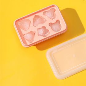 1pc Silicone Ice Cube Tray; 3 Cavities Silicone Popsicle Mold; Ice Maker Mold; Pink/Blue/Green (Color: Light Pink One)